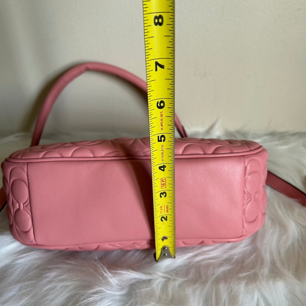 Coach Teri Pink Signature Leather Shoulder Bag Excellent - Picture 9 of 9